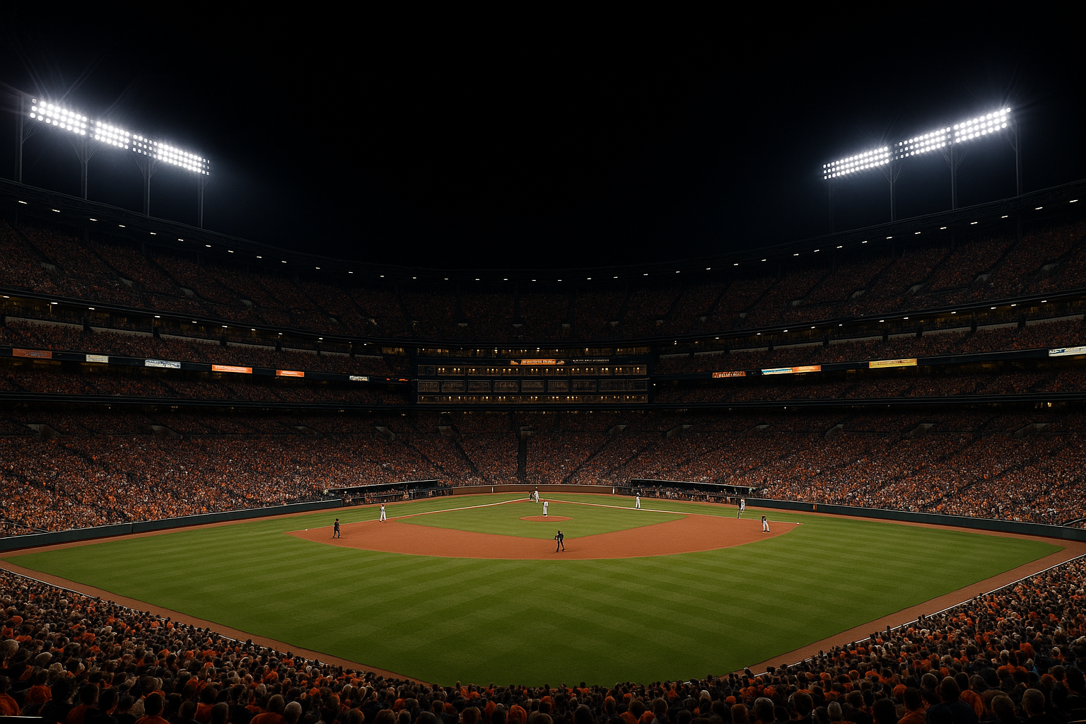 A baseball field at night - the backdrop for expert MLB picks and best bets on August 19, 2025
