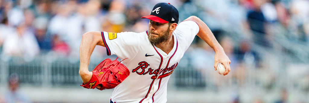 Atlanta Braves left-hander Chris Sale firing a pitch during a start