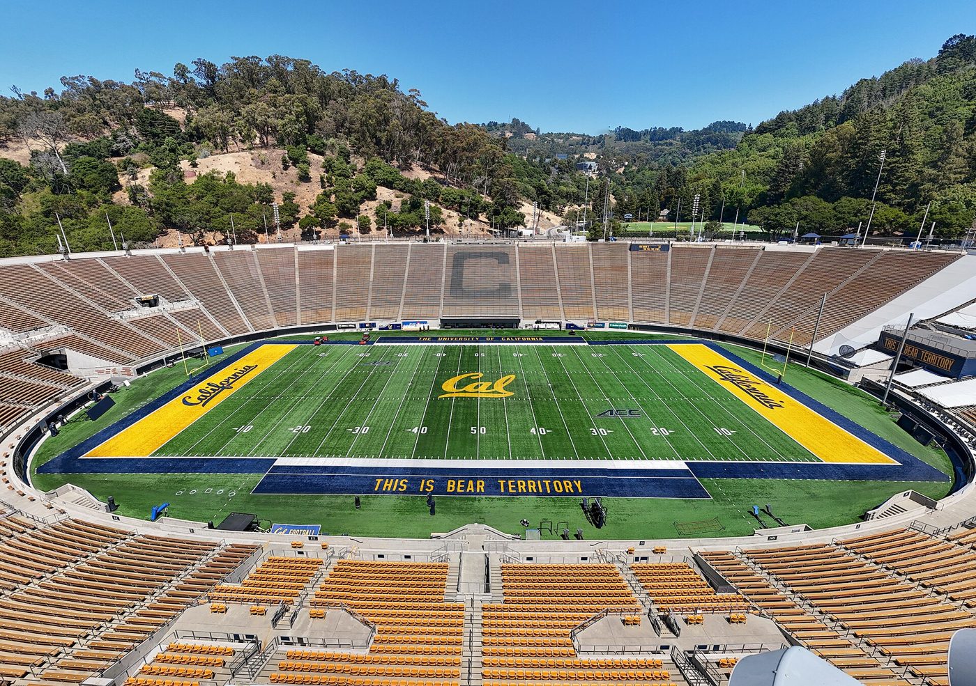 California Memorial Stadium in Berkeley seen from the press box