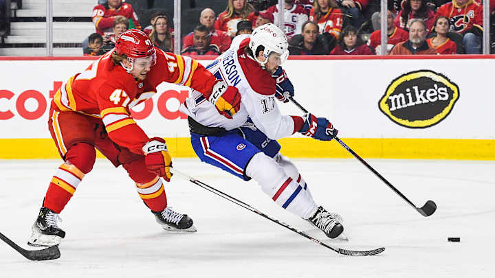 Montreal Canadiens skater in action, puck line +1.5 pick vs Hurricanes Game 2