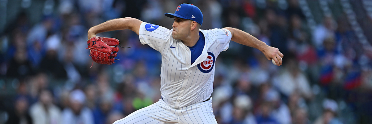 Chicago Cubs starting pitcher Matthew Boyd in his windup at Wrigley Field, the rubber match against the Arizona Diamondbacks on Sunday May 3, 2026