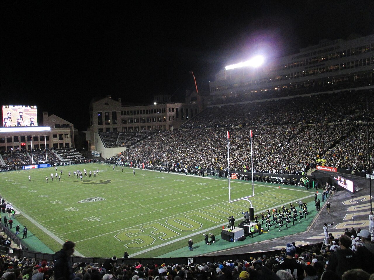 Folsom Field in Boulder full for a Colorado night game