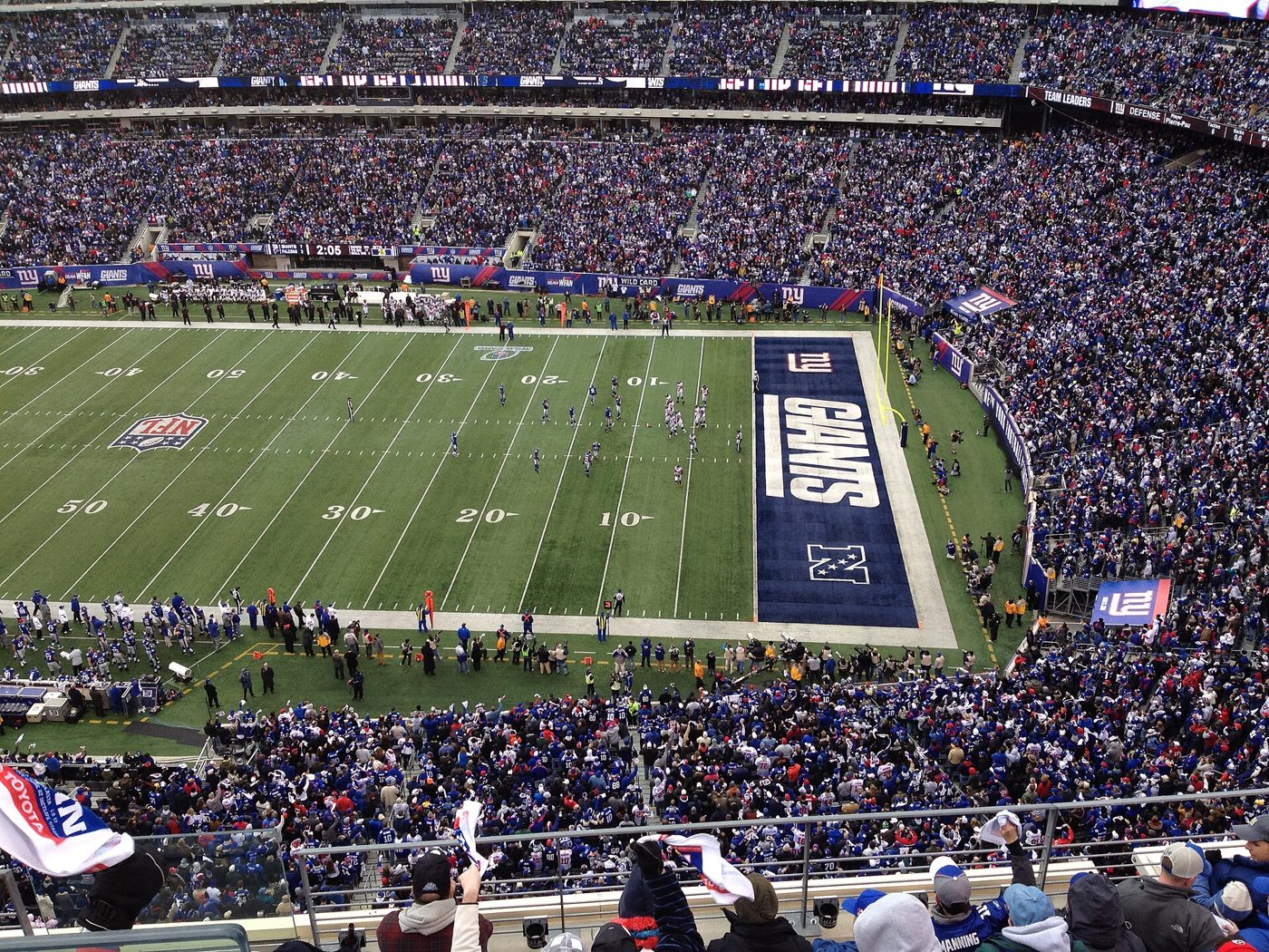 View from the upper deck of MetLife Stadium during a Giants home game