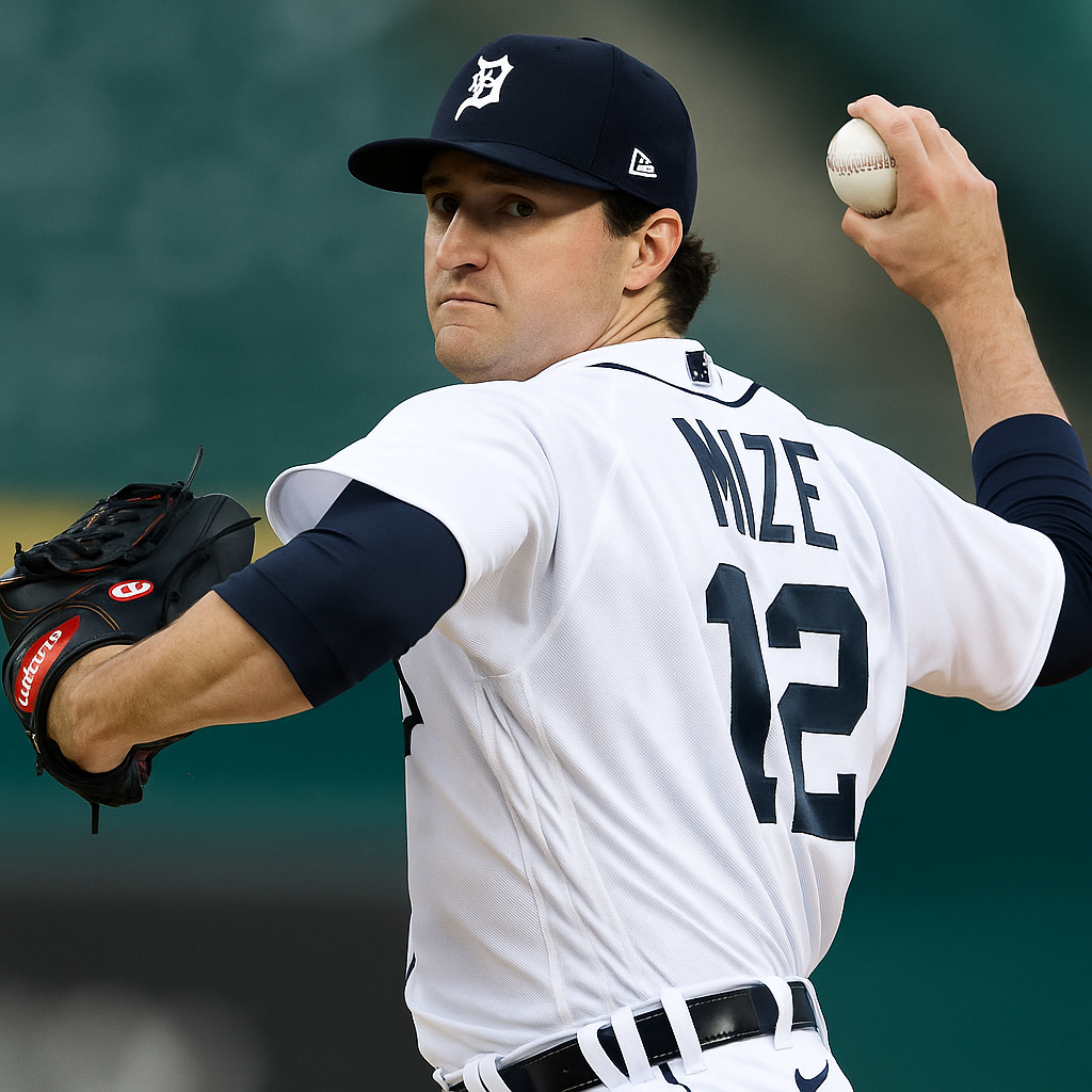 Detroit Tigers pitcher Casey Mize on the mound - MLB pick analysis for August 4, 2025