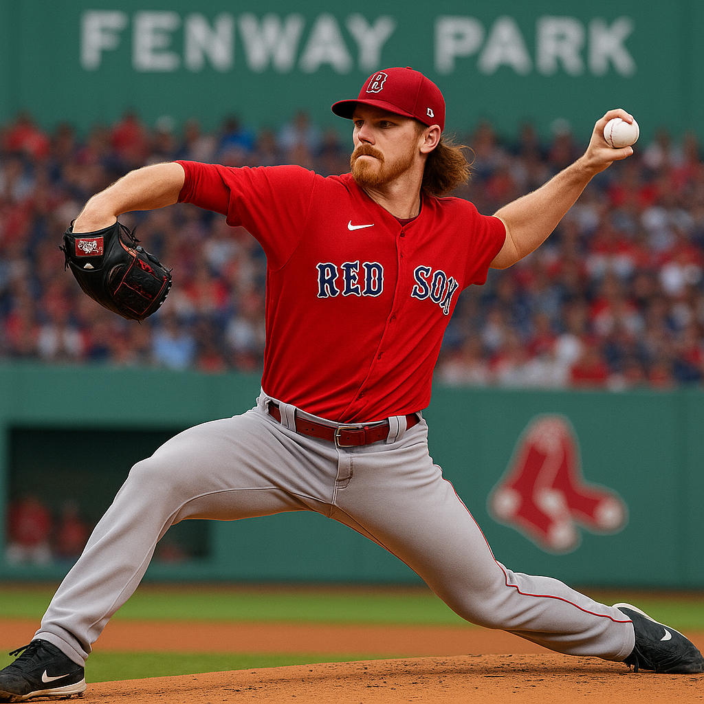 Garrett Crochet pitching at Fenway Park