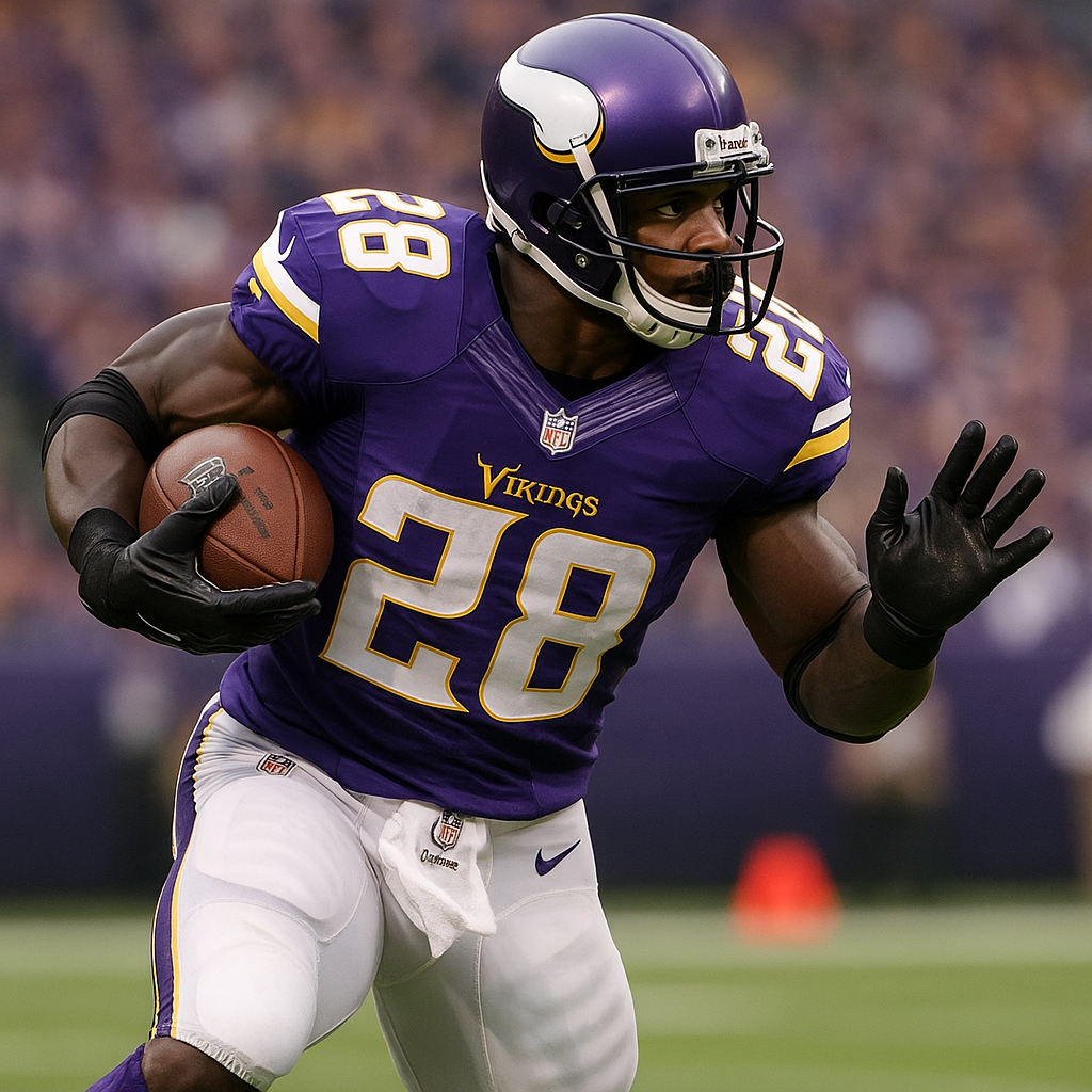 Former NFL running back Adrian Peterson during his playing days with the Minnesota Vikings