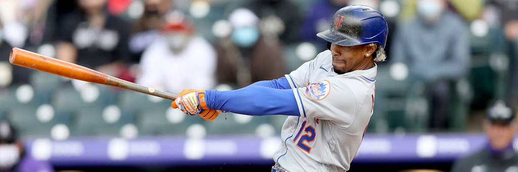 Francisco Lindor of the New York Mets in the batters box during a 2026 home game at Citi Field