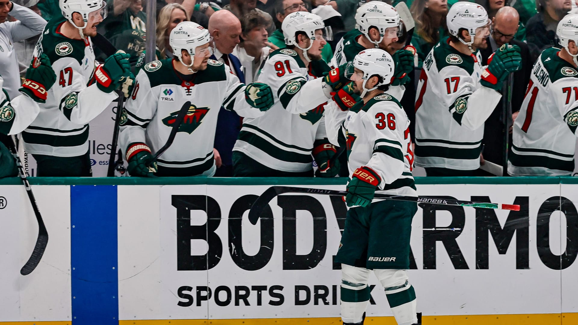 Kirill Kaprizov Minnesota Wild centered action shot Stanley Cup Playoffs Wild Avalanche over 6 5 Game 2 Ball Arena May 5 2026 Filip Gustavsson postseason debut Scott Wedgewood NHL playoff pick