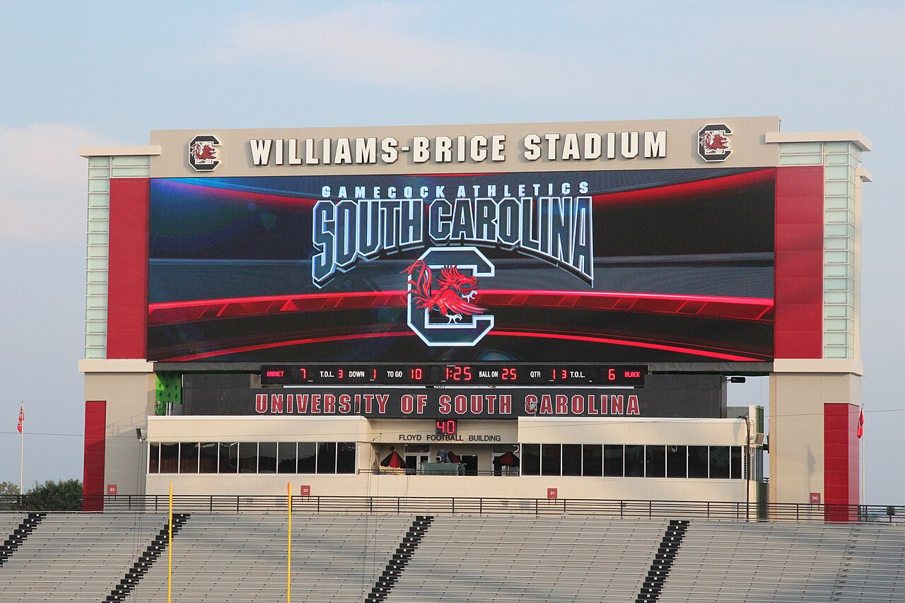 South Carolina Gamecocks video board at the home stadium in Columbia